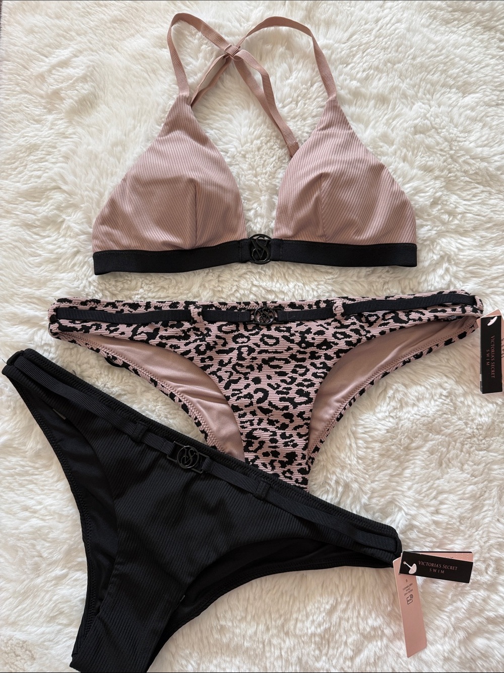 NWT! VS Bikini Top and 2 Bottoms SET